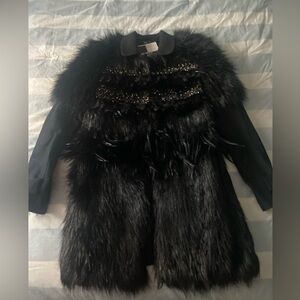 Elegant Black Faux Fur Women's Teddy Jacket